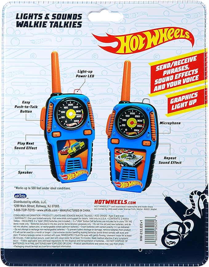 Walkie Talkies Hot Wheels con Luces Integradas